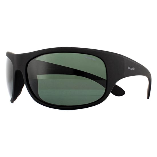 Polaroid Sport Wrap Unisex Black Green Polarized Sunglasses