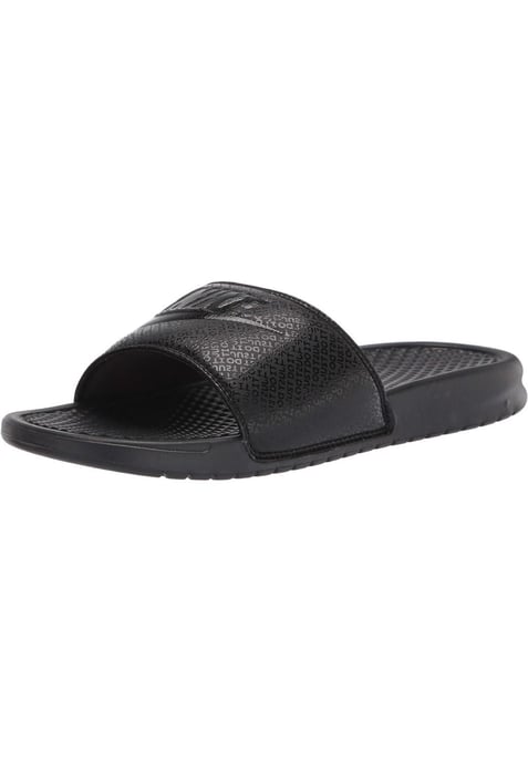 Nike Benassi Slip On Sliders in Black/Black - Image 2
