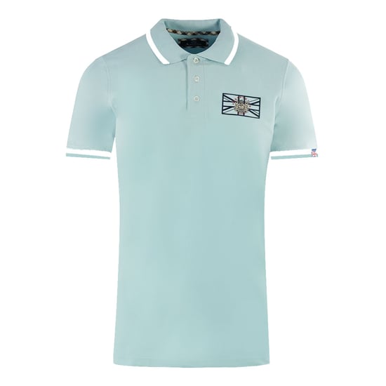 Aquascutum London Union Jack Light Blue Polo Shirt - Image 1