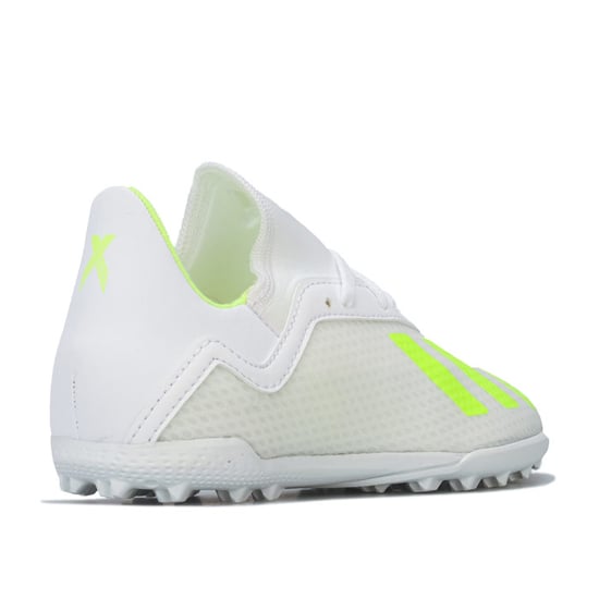 Boy's adidas Junior X 18.3 Astro Turf Trainers in White - Image 3