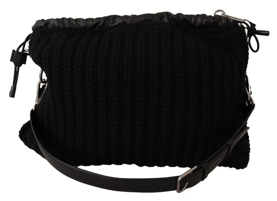 Dolce & Gabbana Kvinnors Svart Cashmere Stickad Axel Crossbody Väska - Image 1