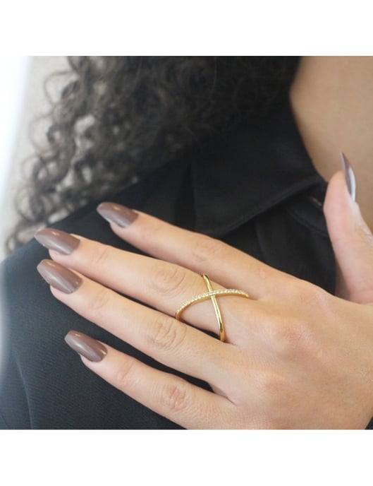 X Duo ring - Oostenrijks kristal - Image 2