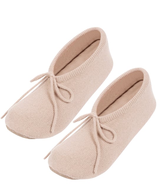 'Appleby' Oatmeal Cashmere & Merino Wool Small Ballet Slippers