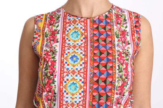 Dolce & Gabbana Women's Carretto Print Pure Cotton Tank Top Floral Blouse - Image 3