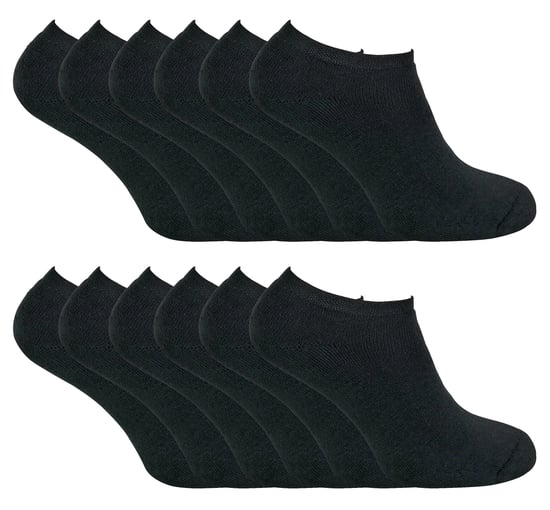Thermal Low Cut Trainer Socks för herrar | 12 par Multipack | Osynliga vinterstrumpor för herrar - Svart - Image 1