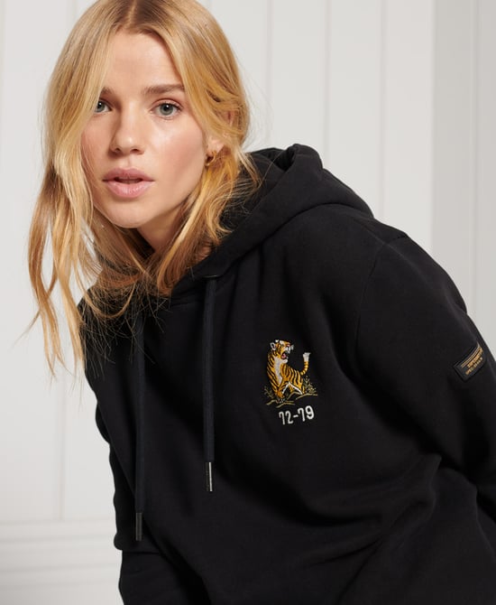 Superdry Military Logo Crop Hoodie
