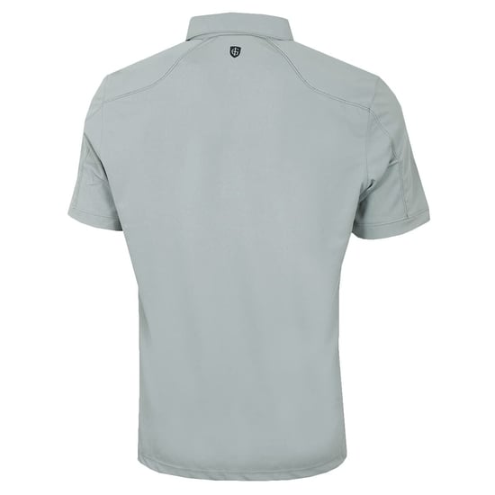 Island Green Heren Gestikt Golf Poloshirt (Slagschip Grijs) - Image 2