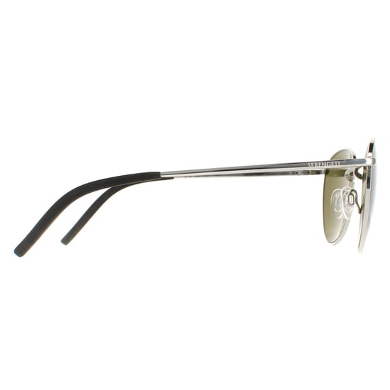 Serengeti Round Unisex Shiny Silver Mineral Polarized 555nm Hamel