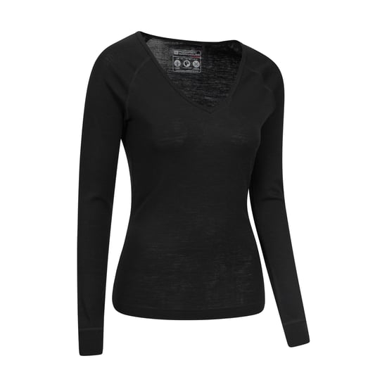 Mountain Warehouse Dames/Dames Merino Wol V Hals Top (Zwart) - Image 3