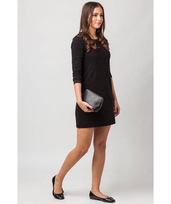 'Theydon' Black Leather Make-Up Bag