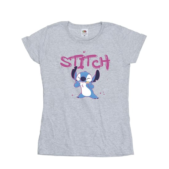 Disney Womens/Ladies Lilo And Stitch Graffiti Cotton T-Shirt (Sports Grey)