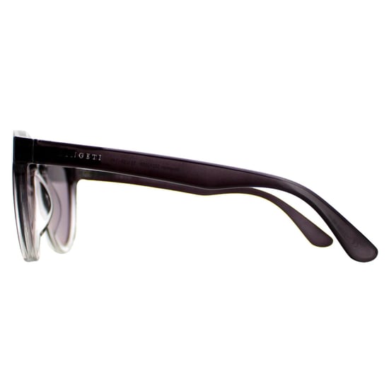 Serengeti Round Mens Shiny Black to Clear Saturn Polarized Smoke Kingman