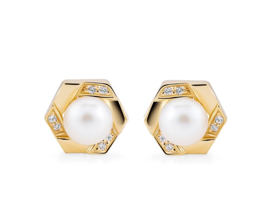 Orphelia 'Aliva' Women's 925 Sterling Silver Stud Earrings - Gold ZO-7469/G - Image 1