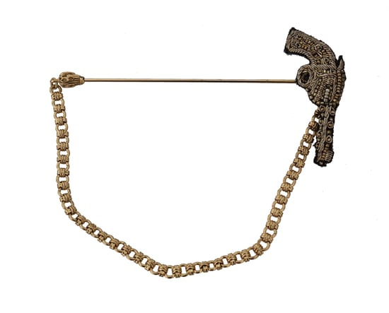 Dolce & Gabbana Kragepin Guld Mässing Koppar Revolver Brosch - Image 1