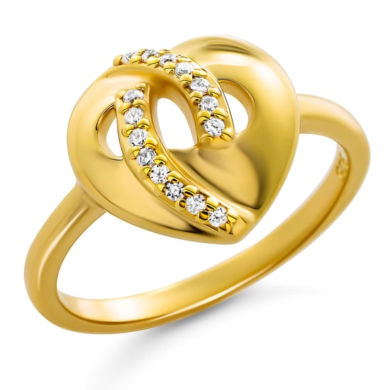 Orphelia 'Amore' Dames 925 Sterling Zilveren Ring - Goud ZR-7577/G - Image 1