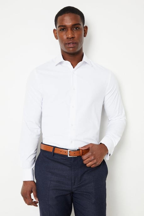 Easy Iron Double Cuff Tailored Dress Shirt - Image 1