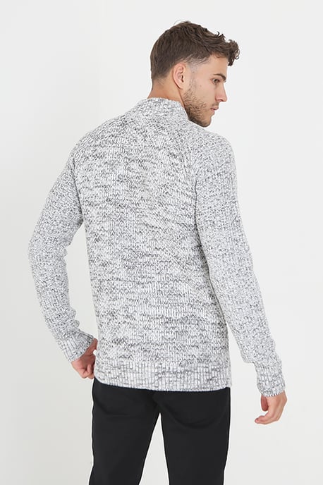 Ecru 'Peg' Quarter Zip Neck Knitted Jumper