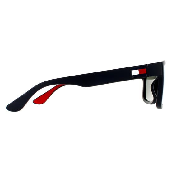 Tommy Hilfiger Rectangle Mens Matte Blue Blue Mirror Solglasögon - Image 4