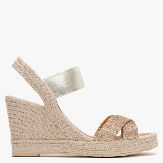 Daniel Carly Metallic Cross Strap Wedge Espadrilles
