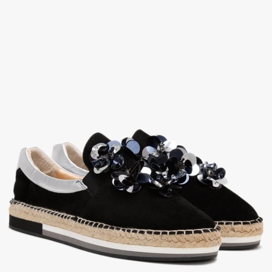 Carmen Saiz Suede Embellished Flat Espadrilles