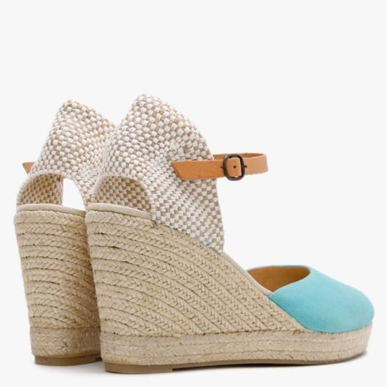 Carmen Saiz Suede Closed Toe Wedge Espadrilles