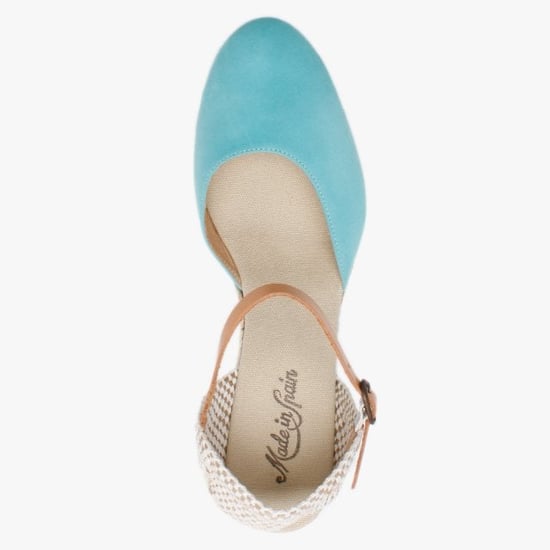 Carmen Saiz Suede Closed Toe Wedge Espadrilles
