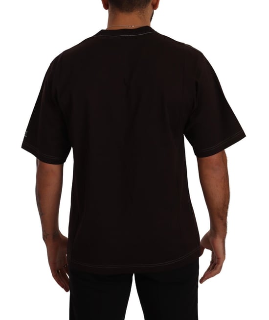 Dolce & Gabbana Elegant Burgundy L'Amore Crew Neck Men's Tee - Image 3