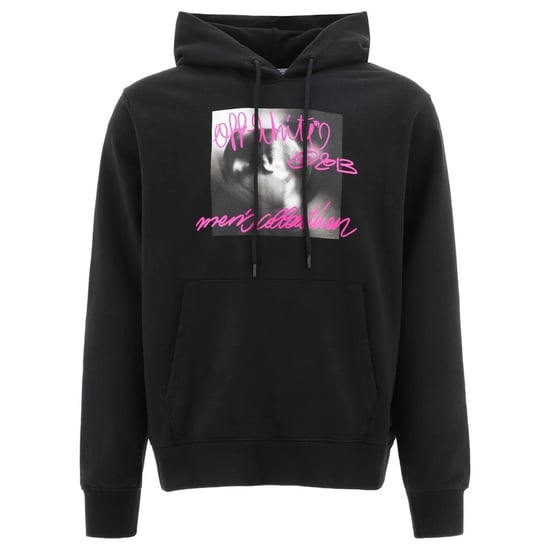 Off-White Tornado Type Design Slim Fit Black Hoodie