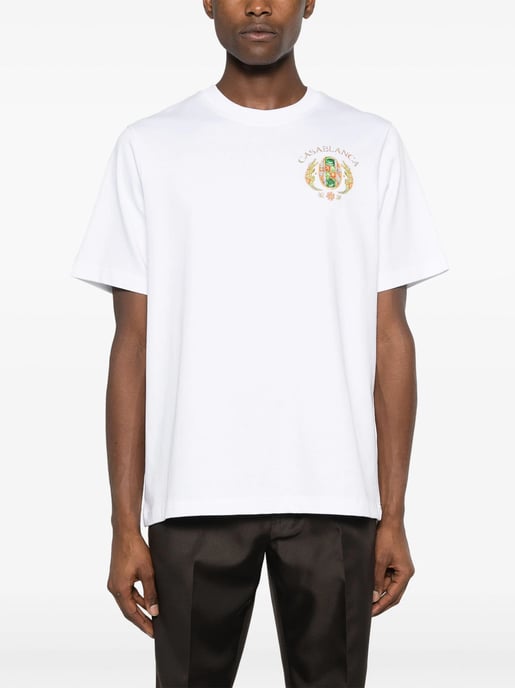 Casablanca Joyaux D'Afrique Tennis Club Printed T-Shirt in White - Image 2