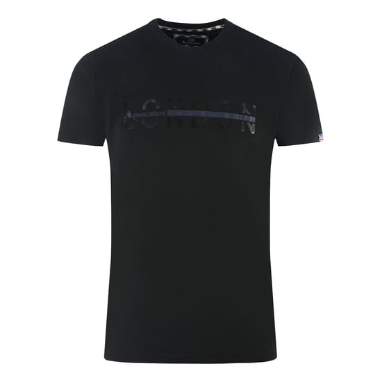 Aquascutum London 1851 Split Logo Black T-Shirt