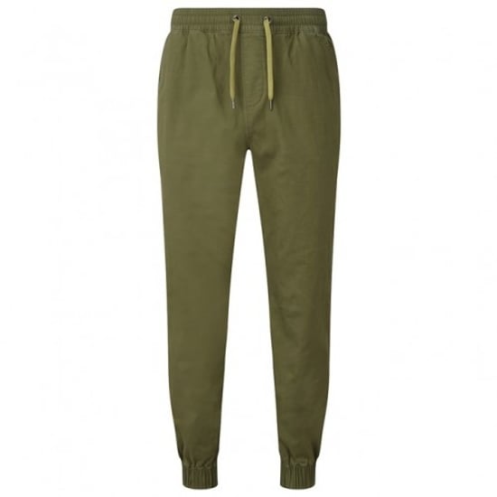 Asquith & Fox Mens Twill Jogging Bottoms (Olive) - Image 1