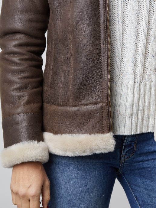 Cartmel Sheepskin Jacket in Chocolate Brown