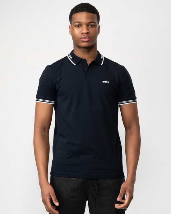 BOSS Green Paul Mens Short Sleeve Polo Shirt With Contrast Tipping NOS - Image 1