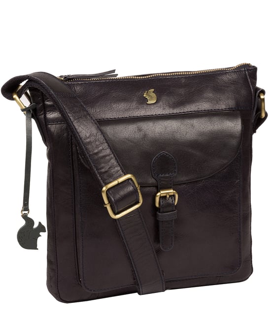 Josephine' Navy Leather Shoulder Bag