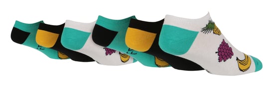 6 Pack Mens Novelty Trainer Socks | Wildfeet | Funny Low Cut Socks for Summer - Fruit - Image 1
