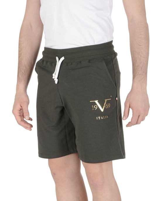 19V69 Italia Mens Short Pants Dark Green Bob Dark Green