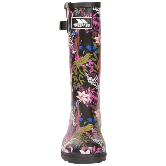 Trespass Womens/Ladies Elena Floral Wellington Boots (Black/Green Print)