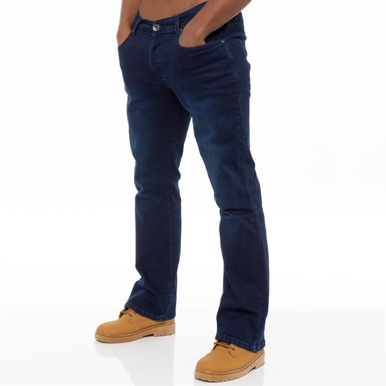 Enzo Mens Bootcut Stretch Denim Jeans - Image 1