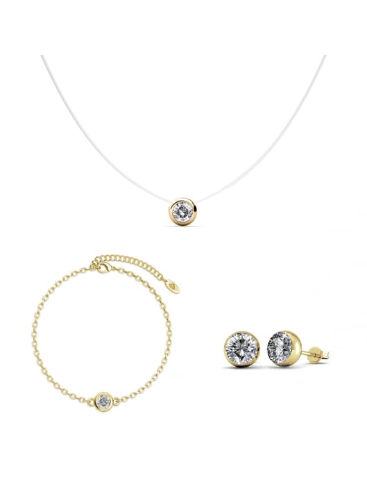 Moon Set - guld och kristall - Image 1