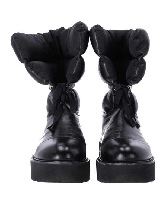 Stuart Weitzman Tyler Quilted Ankle Boots in Black Leather - Image 3