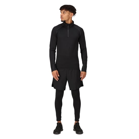 Regatta Mens Core Stretch Half Zip Midlayer (Black)