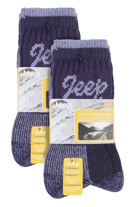 JEEP 6 paar katoenen ademende wandelsokken voor dames - Lila / Paars - Image 2