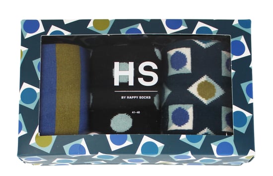 HS by Happy Socks - Mens 3 Pack Novelty Gift Box Dress Socks - Square - Image 2