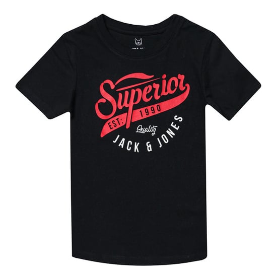 Boy's Jack Jones Junior Logo T-Shirt in Black