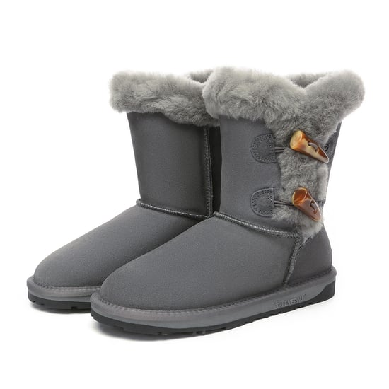 EVER AU Women Stork Horn Toggle button Short Boots