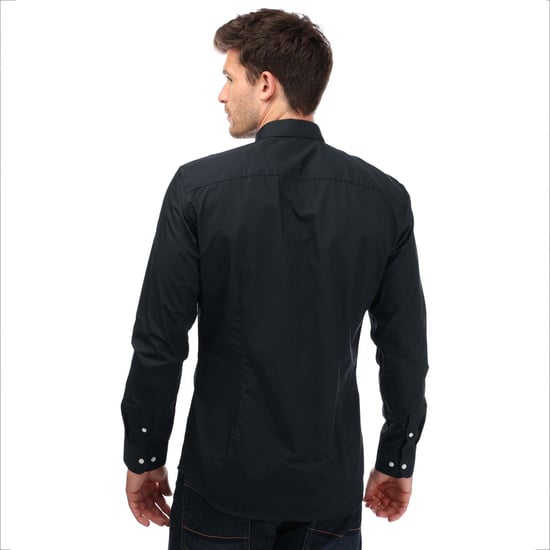 Men's Jack Jones Joe Long Sleeve Shirt in Navy - Image 2