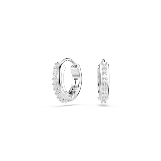 Swarovski 'Matrix' Women's Base Metal Hoop Earrings - Silver 5690670 - Image 4