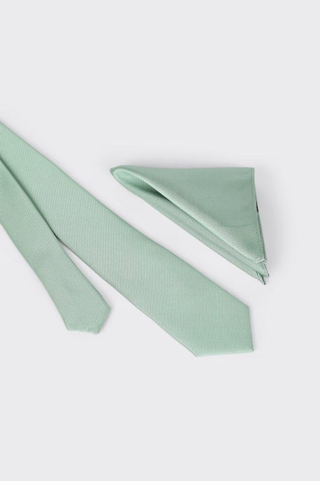 Sage Tie And Pocket Square Set