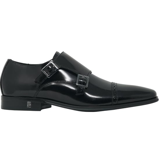 Versace Collectie Monnik Leren Zwarte Schoenen - Image 1