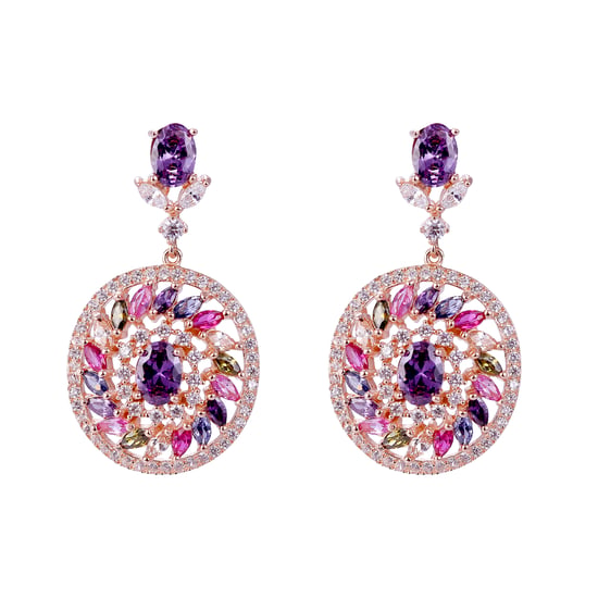 Orphelia 'Enya ' Women's 925 Sterling Silver Set: Earrings + Ring - Rose SET-7428/RG